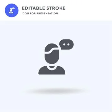 Influencer icon vector, filled flat sign, solid pictogram isolated on white,  Stock Illustration