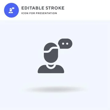 Influencer icon vector, filled flat sign, solid pictogram isolated on white,  Illustrazione stock