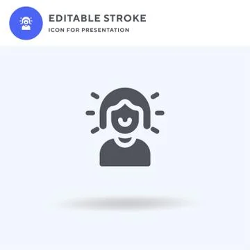Influencer icon vector, filled flat sign, solid pictogram isolated on white Illustrazione stock