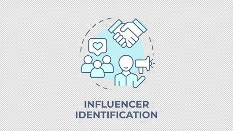 Influencer identification blue concept icon animation Stock Footage 337936547