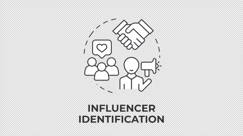 Influencer identification line concept icon animation Stock Footage 337774306
