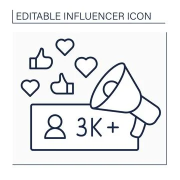 Influencer line icon Stock Illustration