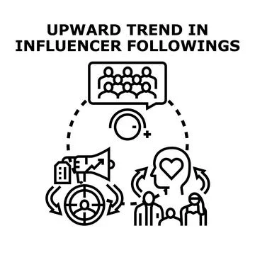 Influencer marketing strategy reaching target audience Stock Illustration