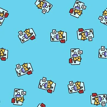 Influencer marketing vector seamless pattern 스톡 일러스트