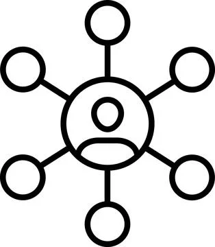 Influencer network linear Icon. Network connection symbol illustration design Stock Illustration