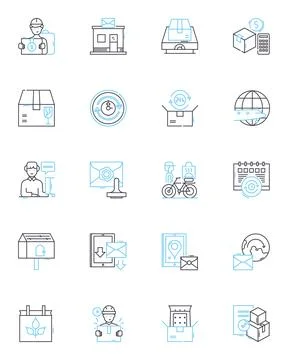 Influencer optimization linear icons set. Engagement, Authenticity, Reach イラスト素材