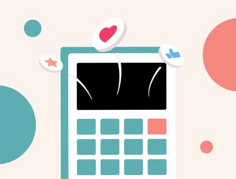Influencer Program Budget, Calculate Influencer Marketing Costs. Social media Stock Illustration