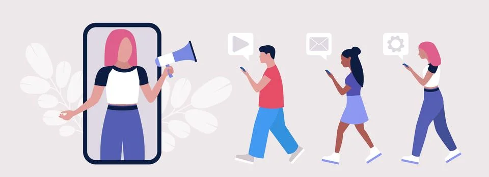 Influencer, SMM Stock Illustration