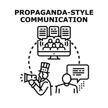 Influencer spreading persuasive public communication strategy Stock Illustration