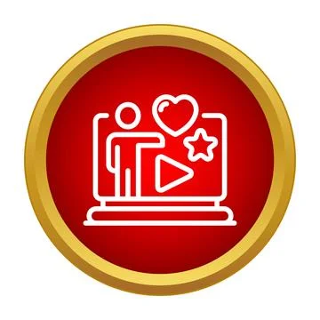 Influencer streaming video content receiving likes and stars Stock Illustration
