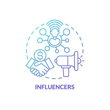 Influencers blue gradient concept icon Stock Illustration