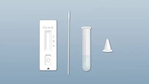 Influenza Antigen Test Kit Procedure Stock Footage 286078784