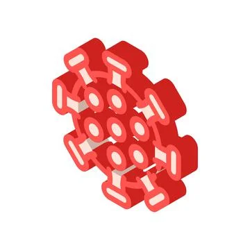 Influenza virus isometric icon vector isolated illustration Illustrazione stock