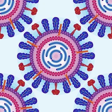 Influenza virus. Seamless pattern. Eps 10. Illustrazione stock