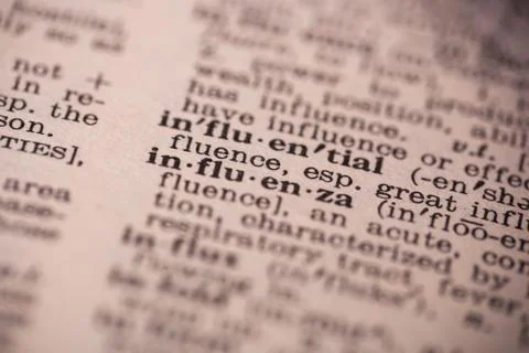 Influenze Definition in Dictionary Stock Photos
