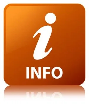 Info brown square button Stock Illustration