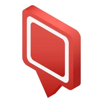 Info bubble map pin icon, isometric style Stock Illustration