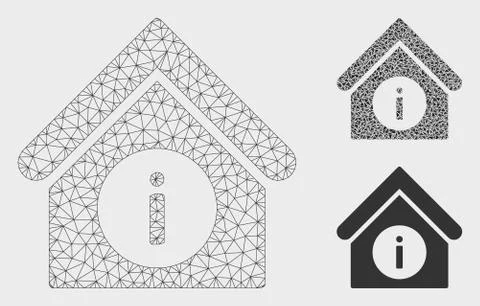 Info Building Vector Mesh 2D Model and Triangle Mosaic Icon Ilustración de archivo