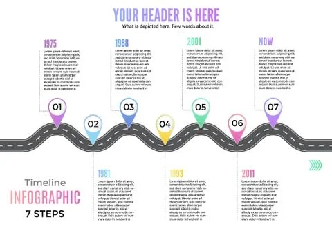 Info business plan navigation loop map infographic roadmap vector illustration Illustrazione stock