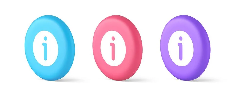 Info button information character FAQ question answer help support web app 3d 스톡 일러스트