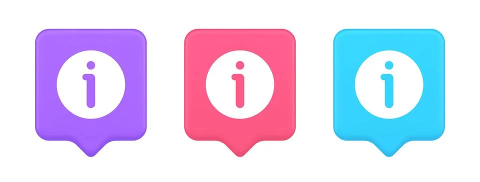 Info button information character FAQ question answer help support web app 3d 스톡 일러스트