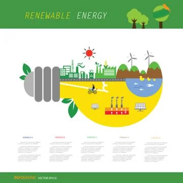 Info chart renewable energy biogreen ecology Stock Illustration