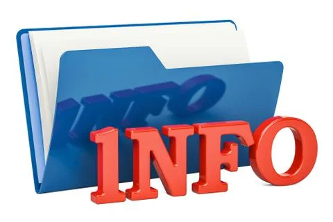 Info computer folder, 3D rendering 스톡 일러스트