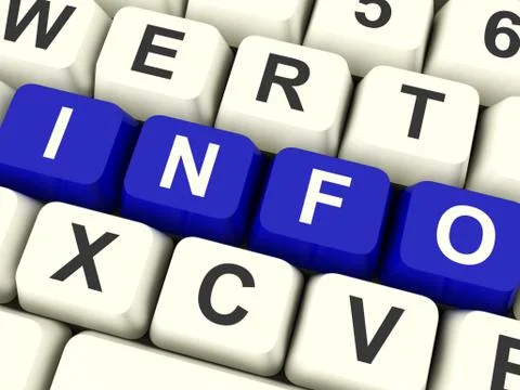 Info computer keys showing information and support Stock Illustration