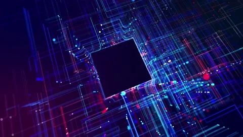 Info concept lines and nodes. vj loop hologram abstract background sci fi theme Stock Footage 214085681