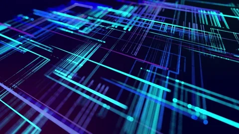 Info concept lines and nodes. vj loop hologram abstract background sci fi theme Stock Footage 218632156