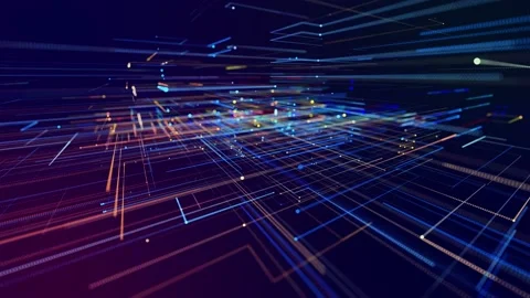 Info concept lines and nodes. vj loop hologram abstract background sci fi theme Stock Footage 225973029