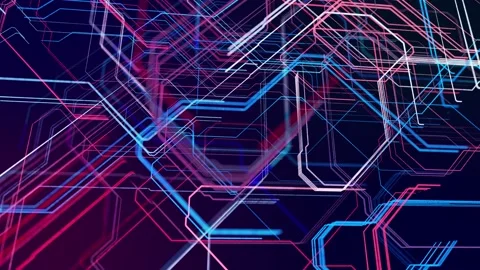 Info concept lines diagonal corner structures. vj loop hologram abstract Stock Footage 211885184