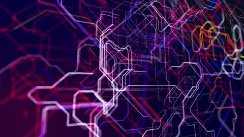 Info concept lines diagonal corner structures. vj loop hologram abstract Stock Footage 219510960