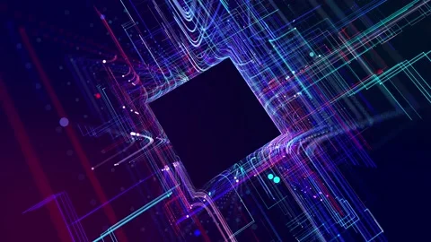 Info concept lines, nodes and socket. vj loop hologram abstract background sci Video stock 211884744