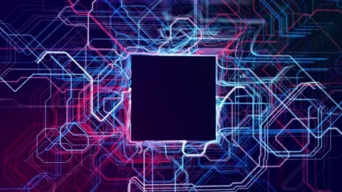 Info concept lines, nodes, copy space. vj loop hologram abstract background sci Stock Footage 278984087