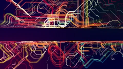 Info concept lines, nodes, copy space. vj loop hologram abstract background sci Stock Footage 282510378