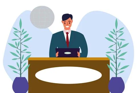 Info Desk Concept Illustration Stock Illustration