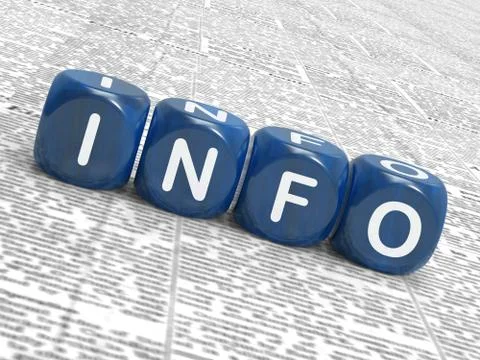 Info dice mean knowledge data and descriptions Illustrazione stock