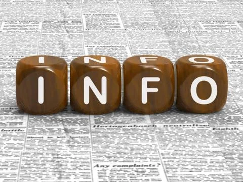 Info dice show facts data and details Illustrazione stock
