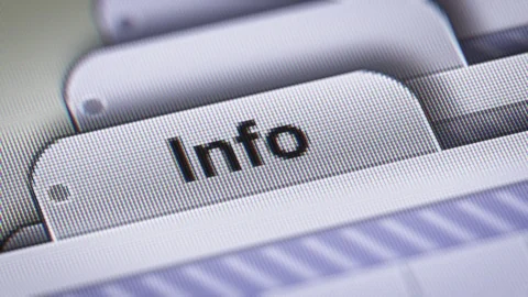 "Info" on The File. Stock Footage 73592091
