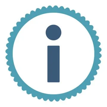 Info flat cyan and blue colors round stamp icon Stock Illustration