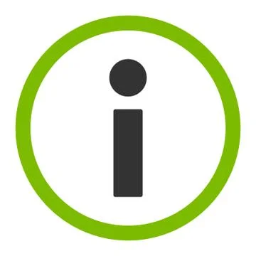Info flat eco green and gray colors rounded vector icon Stock Illustration