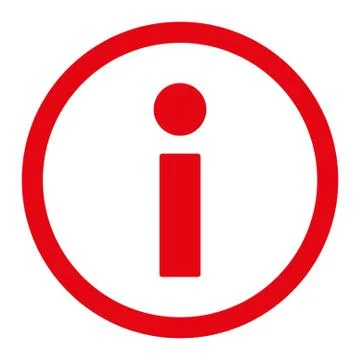 Info flat red color rounded raster icon Ilustração Stock
