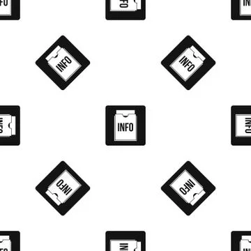 Info folder pattern seamless black Stock Illustration