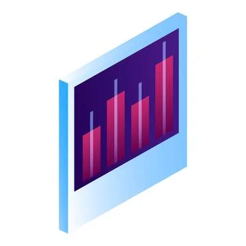 Info graph icon, isometric style Illustrazione stock