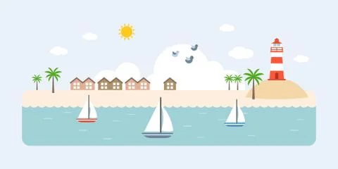 Info graphic and elements of resort Stock Illustration