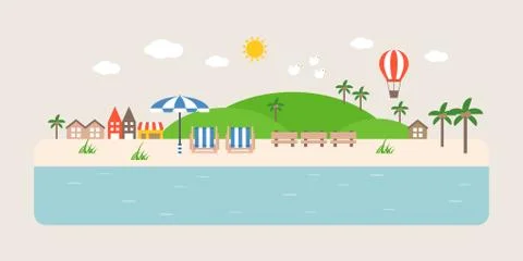 Info graphic and elements of tourist spot of sea 스톡 일러스트