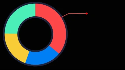 Info graphic circle four color and radar point blink and faded Stock Footage 139816442