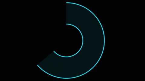 Info graphic five part circle blue black white color tone and blink Stock Footage 134057240