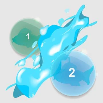 Info graphic glass elements with water splash Stock Illustration